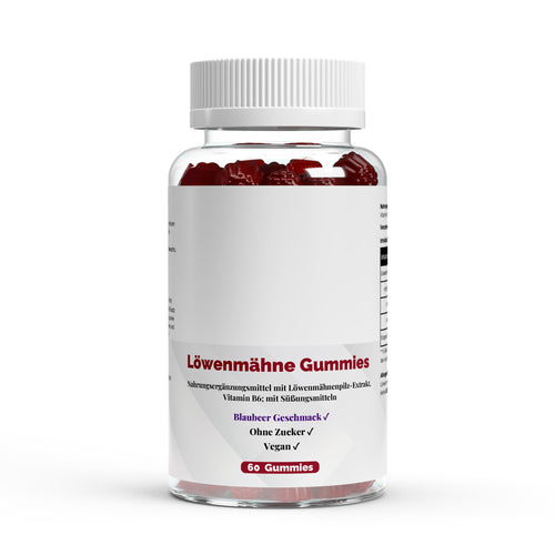 Löwenmähne + Vitamin B6 Gummies - 60 Stk.